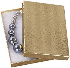 SSWBasics Pamuk Dolgulu Altın Kabartmalı Mücevher Kutuları-5¼ x 3¾ x 7/8 - 100'lü Kasa