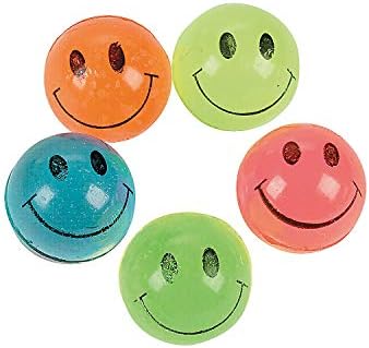 Eğlenceli Ekspres-Mini Neon Gülümseme Yüz Zıplayan Toplar-Oyuncaklar-Toplar-Zıplayan Toplar-144 Adet