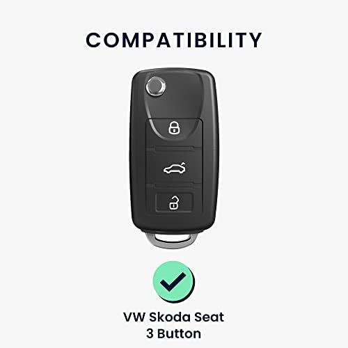 VW Skoda Seat ile Uyumlu kwmobile Anahtar Kapağı - Gümüş Parlak