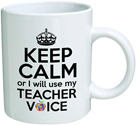 DELLA PACE Funny Mug 11OZ - Sakin Ol yoksa Öğretmenimin Sesini kullanacağım-Matematik, Fen Bilimleri, ingilizce, Okul