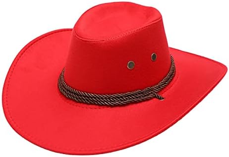 Seyahat güneşlikli kep Fedora Şapka Bantları Erkekler için Yetişkin Rahat Katı Yaz Batı Moda Kovboy güneş şapkası