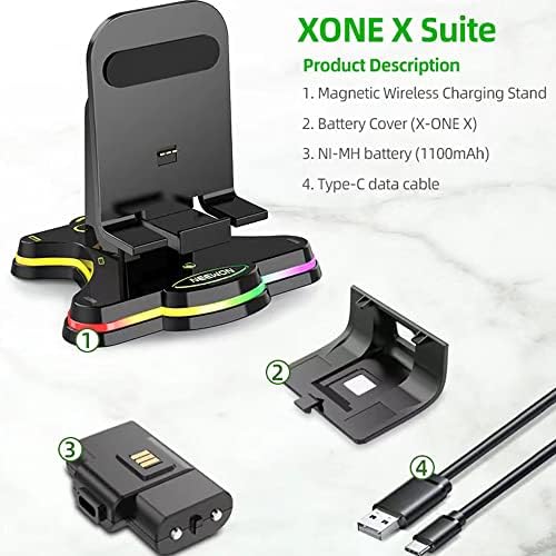 Denetleyici şarj edilebilir pil Paketi ile Manyetik Kablosuz Şarj istasyonu Dock Gamepad için Xbox Serisi X / S /