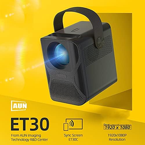 CXDTBH Tam Projektör 1920x1080P Mini Projektör Ev Sineması Telefonu LED Video Beamer 4k Çözme 7800mAH (Boyut: ET30S
