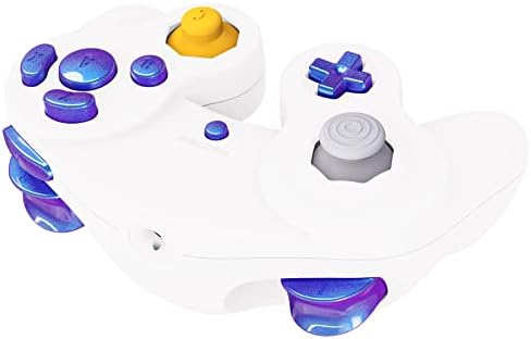 eXtremeRate Bukalemun Mor Mavi Onarım ABXY D-pad Z L R Tuşları Nintendo GameCube Denetleyicisi için, DIY Yedek Tam